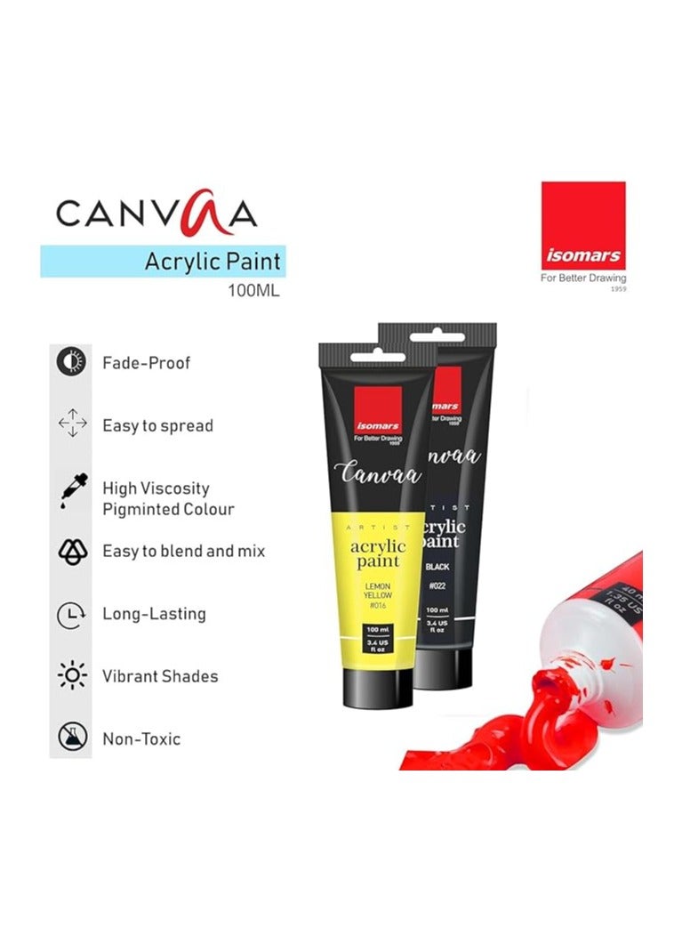 Isomers Canvaa Acrylic Paint 100ml Vibrant Pigmented & Fadeproof Colors - ARTIST SERIES - For Canvas Painting, Scrap Book, Paper Board, Wood & Terracotta Umber Green - Image 2