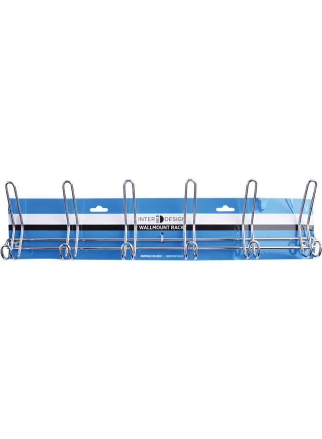 InterDesign Wall Mounting 6 Hook Rack Chrome  - Image 1