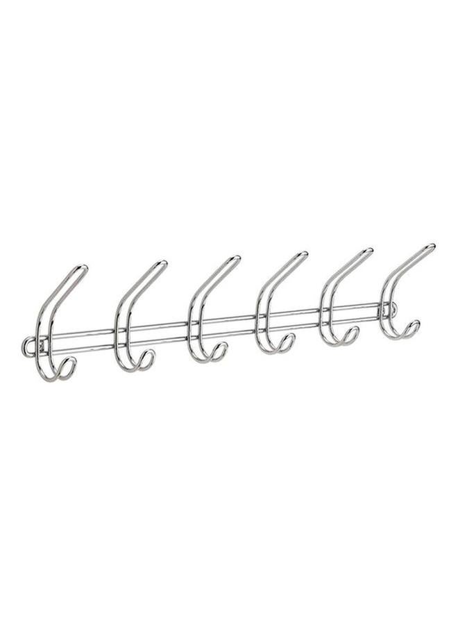 InterDesign Wall Mounting 6 Hook Rack Chrome  - Image 2