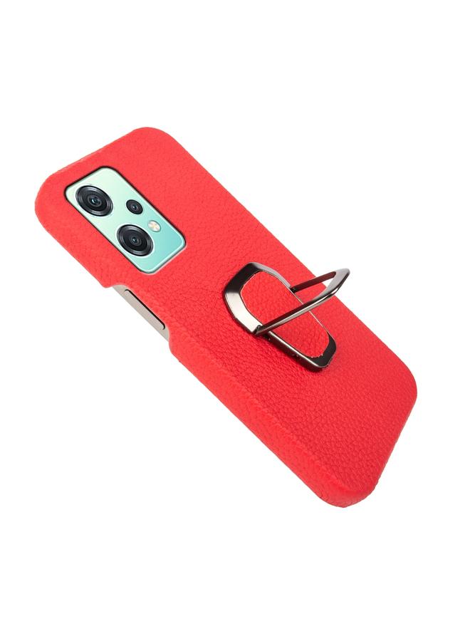 اس-توب جراب لهاتف OnePlus Nord CE 2 Lite 5G مزود بحلقة من جلد الليتشي الأصلي - Image 4