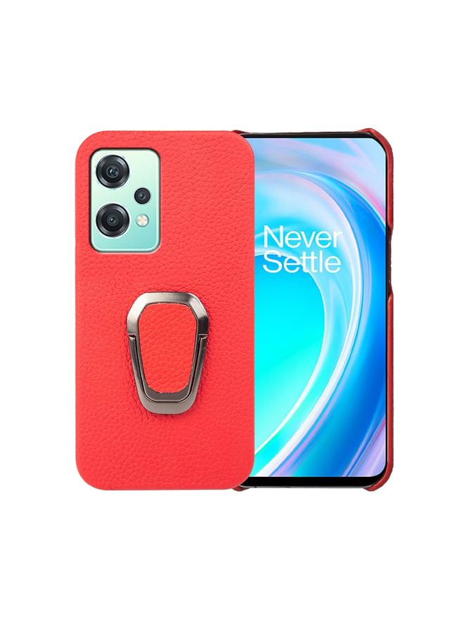 اس-توب جراب لهاتف OnePlus Nord CE 2 Lite 5G مزود بحلقة من جلد الليتشي الأصلي - Image 1