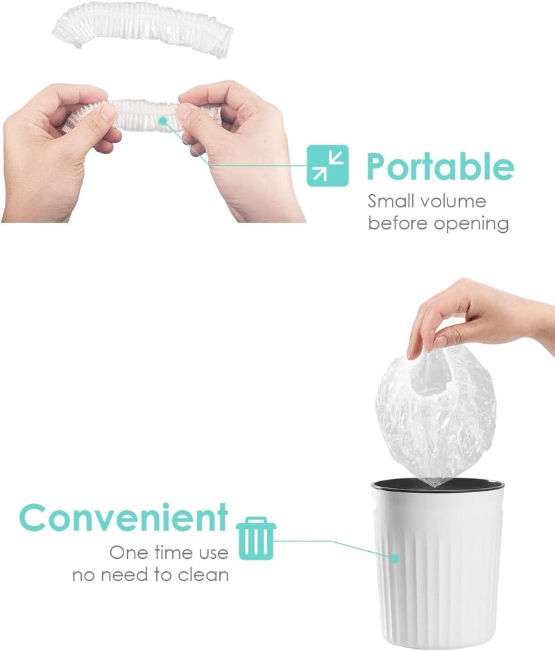 Auban 100PCS Disposable Shower Caps, Hair Cap Large Plastic Clear Thick Waterproof Bath Caps For Women, Hotel Travel Essentials Accessories Deep Conditioning Hair Care Cleaning Supplies(17.3") - Image 5