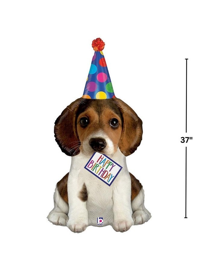 Betallic XL 41" Happy Birthday Puppy Shaped Mylar Foil Balloon - Image 2