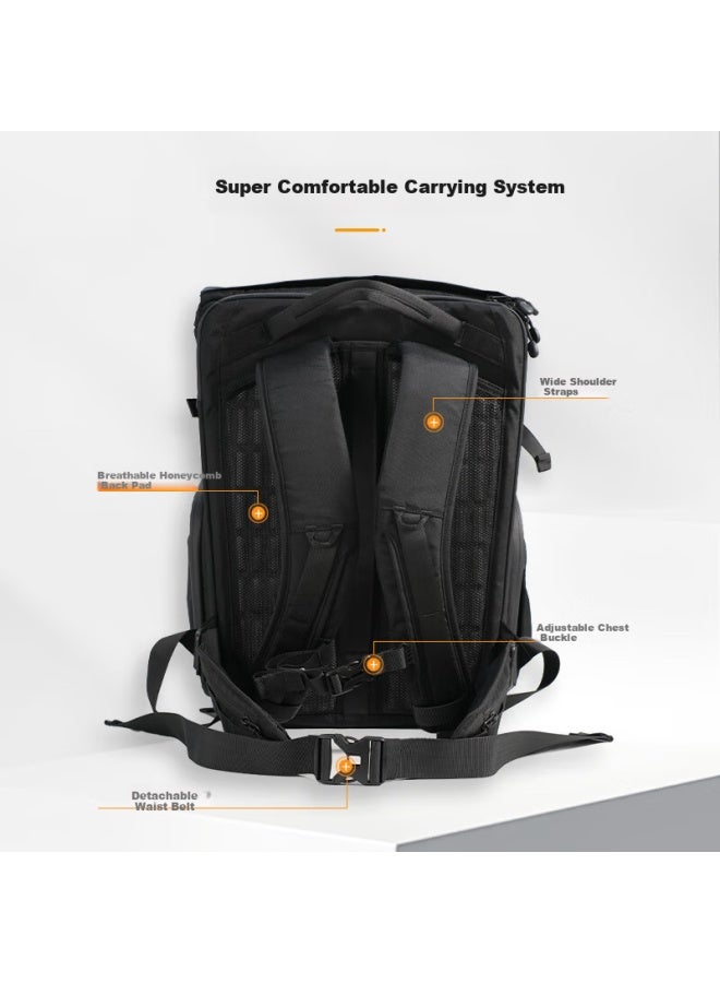 Tarion Portable Multifunctional Large-capacity Outdoor Travel Hiking Professional Digital Photography Camera Backpack, Thorner Black, Double Shoulder Bag - Image 1