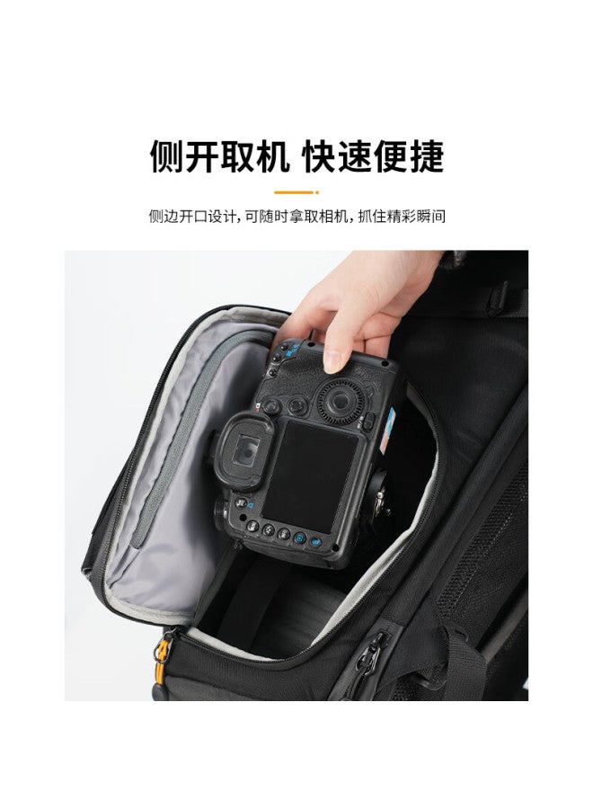 Tarion Portable Multifunctional Large-capacity Outdoor Travel Hiking Professional Digital Photography Camera Backpack, Thorner Black, Double Shoulder Bag - Image 4