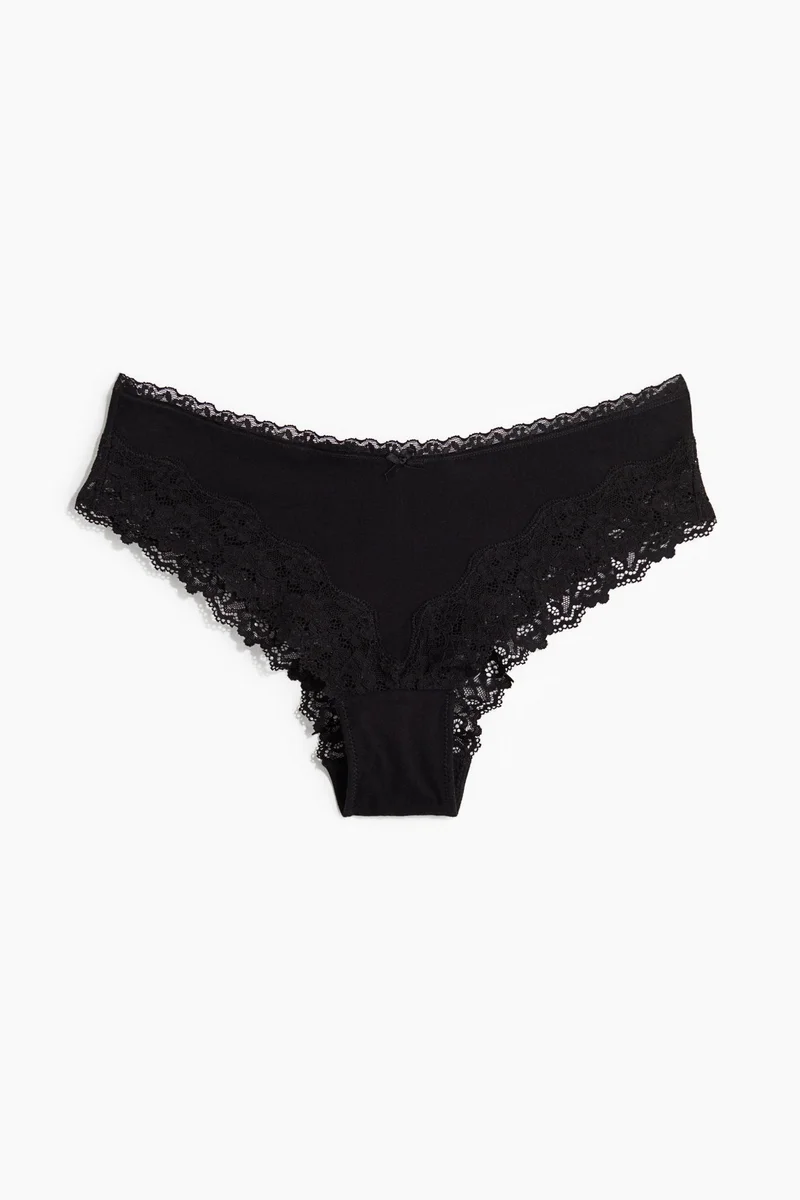 H&M 3-Pack Cotton And Lace Hipster Briefs