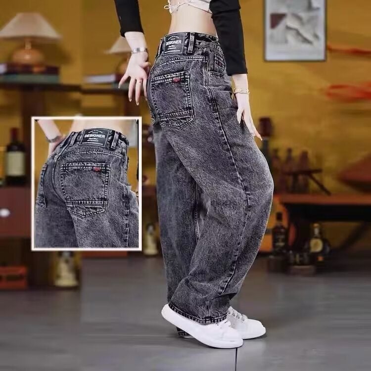 Unisex Classic Denim Jeans Loose Fit Daily Outdoor Wear - Image 2