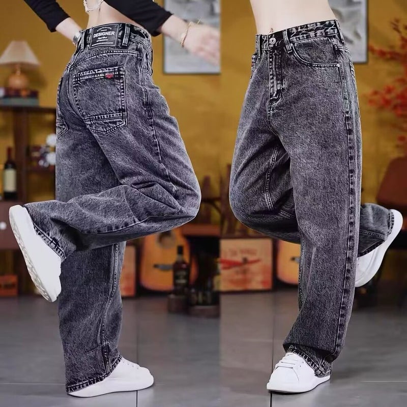 Unisex Classic Denim Jeans Loose Fit Daily Outdoor Wear - Image 4