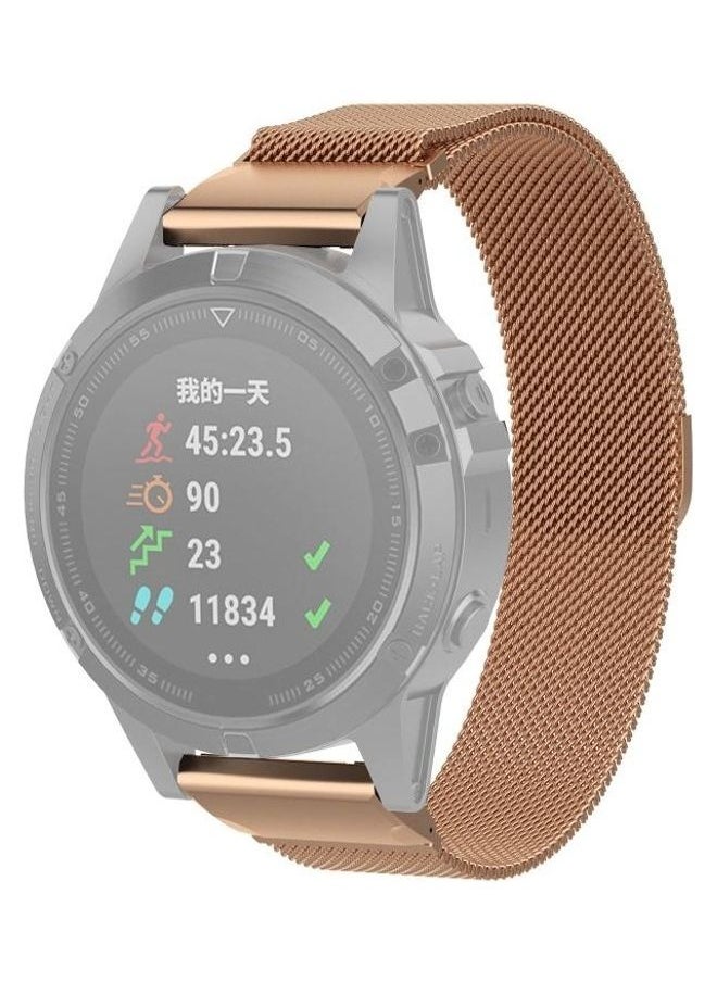 NIBEMINENT - Milanese Strap For Garmin Fenix 6S Rose Gold - Image 1