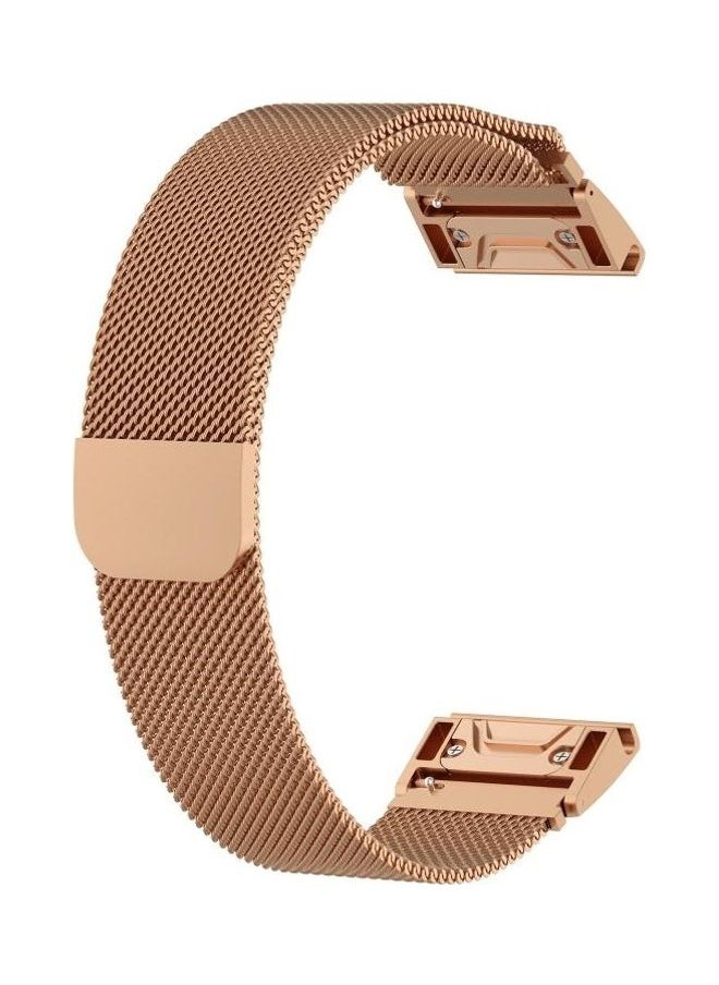 NIBEMINENT - Milanese Strap For Garmin Fenix 6S Rose Gold - Image 1
