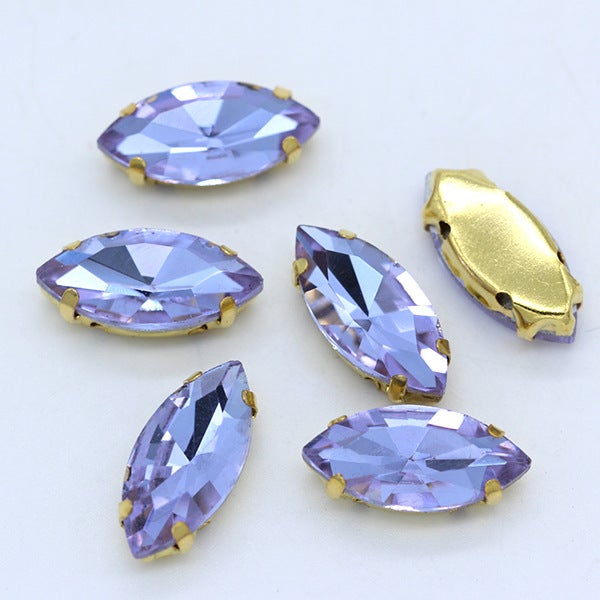 Wholesale horse eye crystal glass claw drill multi-specification hand-stitched claw drill DIY clothing wedding dress bag shoes accessories Crystal Purple 