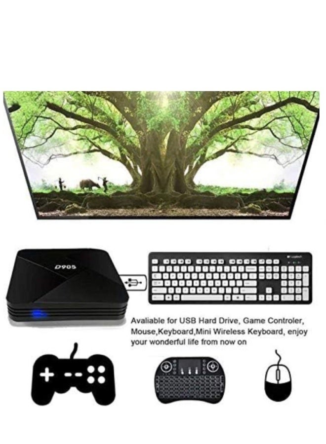 D905 Android TV Box, 4K Smart Media Player with Amlogic S905 Quad-Core Processor, 1GB RAM, 8GB Storage, Built-in WiFi, HDMI Output, Support 3D & H.265 Decoding – Black - Image 4