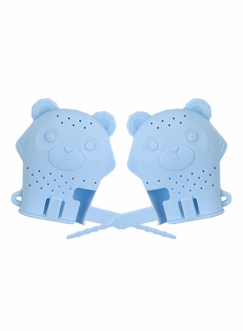 Y&D 2 Pack Teething Mitten Baby Glove Teether Toys Silicone Soothing Pain Relief for Infant Boys & Girls 0-6 Months  - Image 1