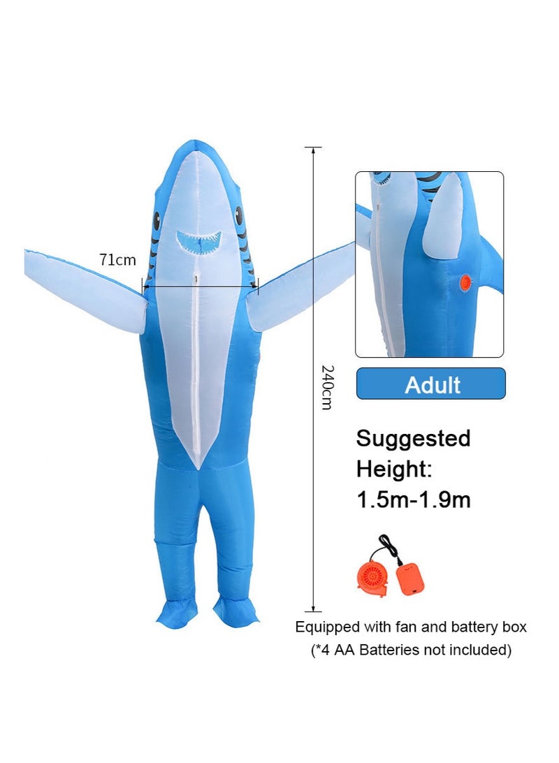 TAPIT Inflatable Blue Shark Costume for Adult, Funny Inflation Jumpsuit, Halloween Performance Party Costumes for Men and Women, Funny Blow Up Costumes ﻿ - Image 3