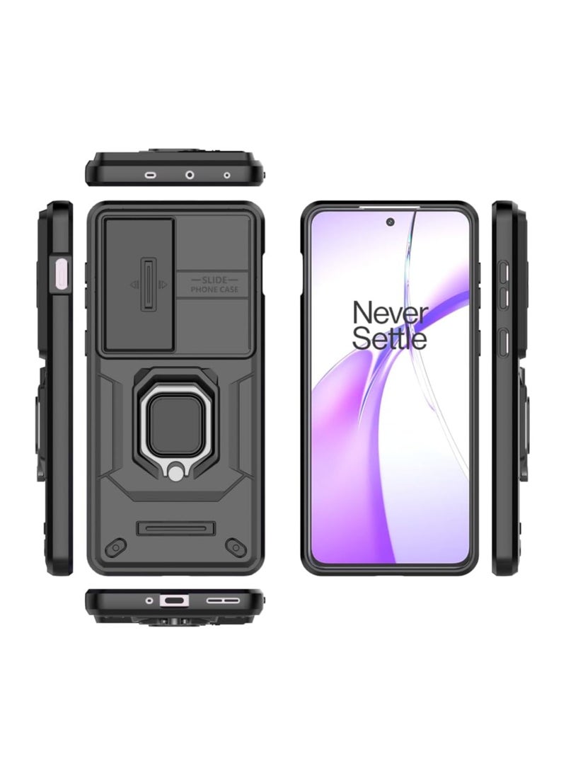 Generic - Case For OnePlus ACE 3V 5G ,- Shockproof Dual Protection Brushed Cover - With Protection Camera Slider Cover Close tightly -Anti-Slip With Metal Ring - Black - Image 1