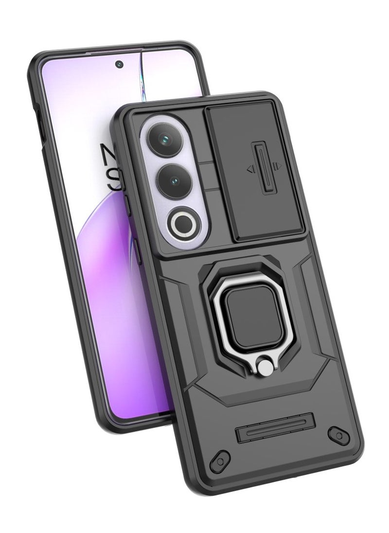 Generic - Case For OnePlus ACE 3V 5G ,- Shockproof Dual Protection Brushed Cover - With Protection Camera Slider Cover Close tightly -Anti-Slip With Metal Ring - Black - Image 1
