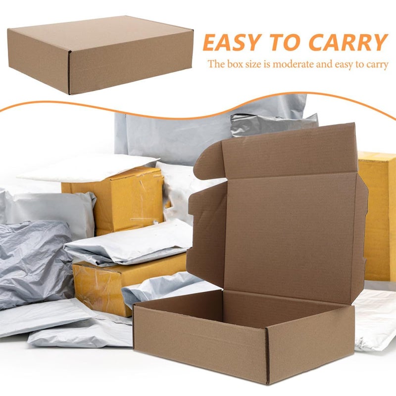 Kraft Corrugated Cardboard Shipping Boxes 20x14x4cm E Flute Packing Moving Storage - Image 4