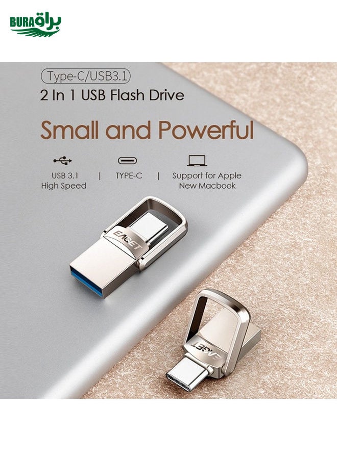 BURAQ 128G USB 3.1 + USB-C Interface Metal Twister Flash U Disk, Standard  - Image 4
