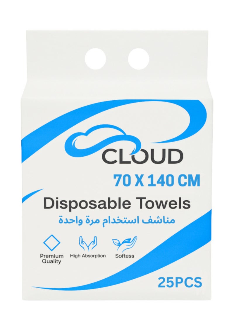 كلاود مناشف كلود للاستخدام مرة واحدة – مقاس 70×140 سم – 25 قطعة