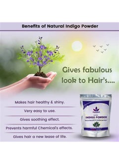 Havintha Natural Indigo Powder (Indigofera Tinctoria) for Hair, Pure and Herbal for Natural Hair Colorant Black/Brown Hair Dye/Color (8 Ounce) 