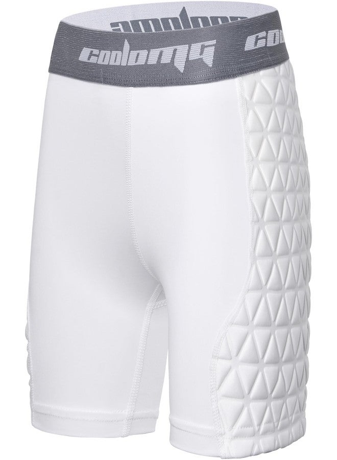 COOLOMG Womens Softball Sliding Shorts Padded Compression Sliders White - Image 1