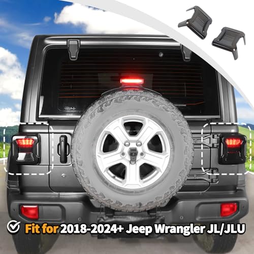 JWWY Tail Light Lamp Taillight TailLamp Rear Light Garnish Cover Trim Fit for 2018-2025+ Jeep Wrangler JL/JLU Exterior Accessories Blackened(Smoked Black) - Image 3