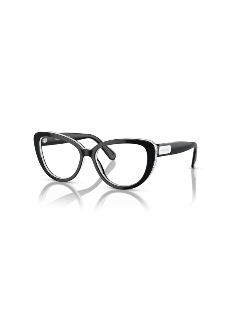SWAROVSKI Swarovski Woman Cat Eye  Eyeglasses- Sk 2014 - Lense Size:52Mm - Black/White - Image 1