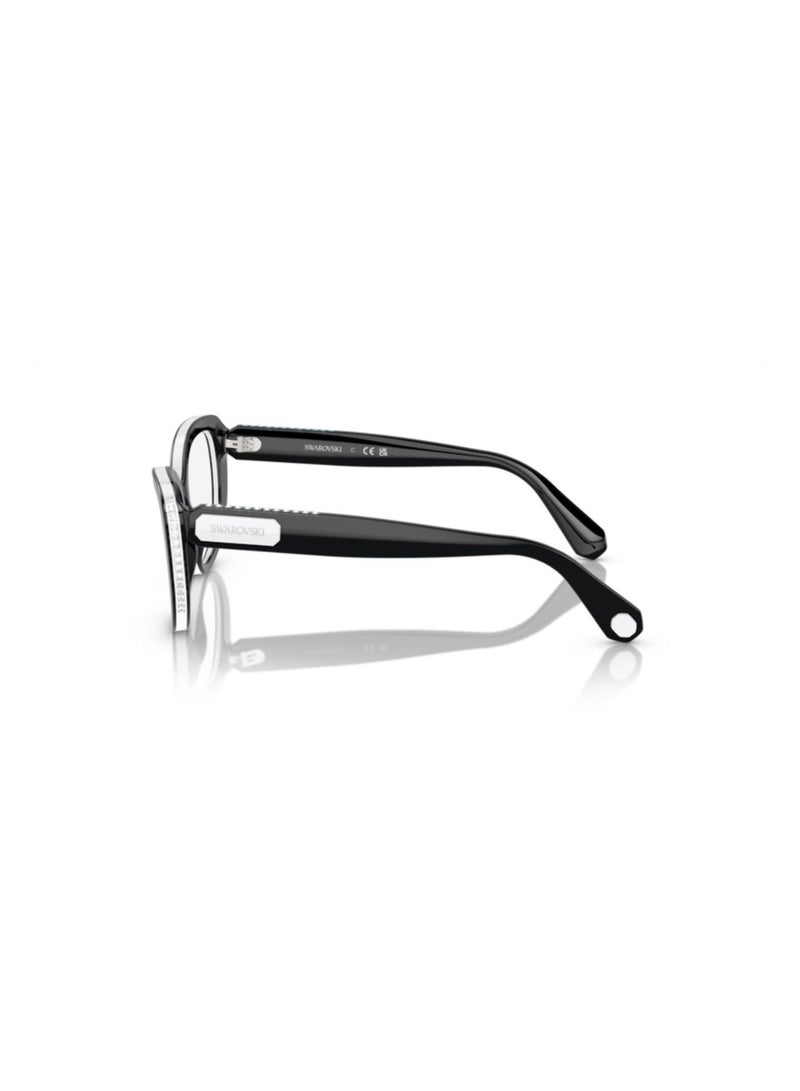 SWAROVSKI Swarovski Woman Cat Eye  Eyeglasses- Sk 2014 - Lense Size:52Mm - Black/White - Image 2