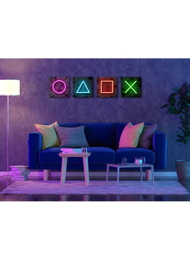 Biufo Game Room Wall Decor Wall Art Pictures Gaming Symbols Print Painting for Boys Kids Room Playroom Decoration (Black A, Large) - Image 2