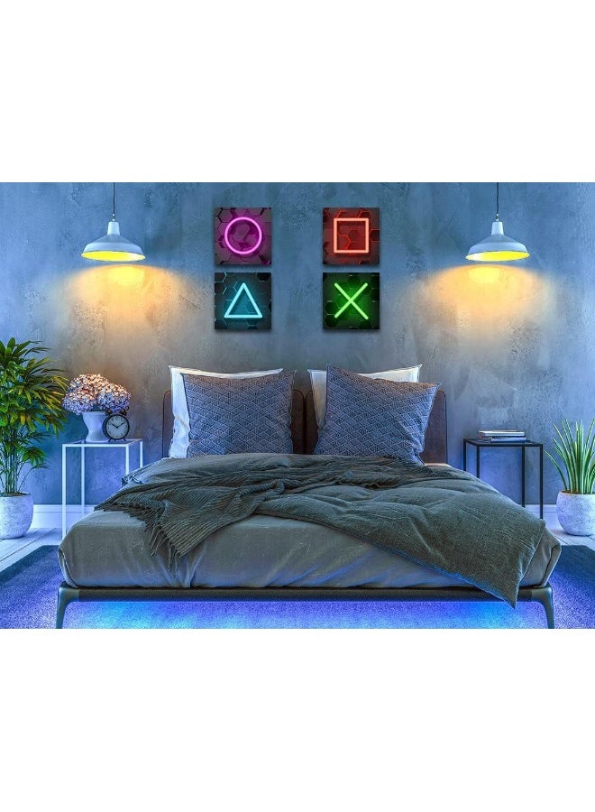 Biufo Game Room Wall Decor Wall Art Pictures Gaming Symbols Print Painting for Boys Kids Room Playroom Decoration (Black A, Large) - Image 3