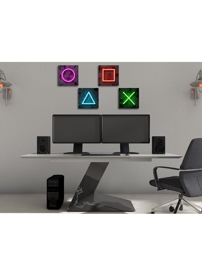Biufo Game Room Wall Decor Wall Art Pictures Gaming Symbols Print Painting for Boys Kids Room Playroom Decoration (Black A, Large) - Image 4