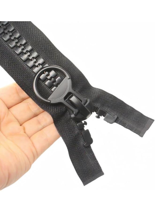 60 cm #20 Super Large Separating Giant Plastic Zippers for Sewing Tents Coats Overcoats Down Jackets Boat Cover Canvas Heavy Duty Huge Resin Vislon Zippers (24 Inch Black) - Image 1