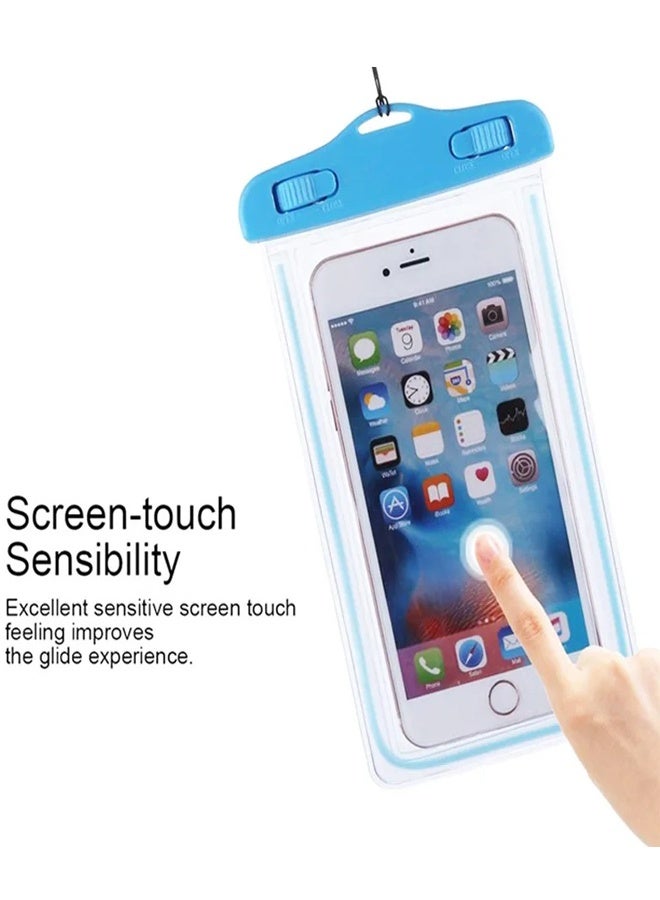 Fully protected sea case, Swimming Bag Waterproof Phone Case, Mobile Pouch PVC Cover Use at Beach or Swimming Pool, with Neck Strap For iPhone, Samsung, Xiaomi, Huawei, Redmi - Blue - Image 2