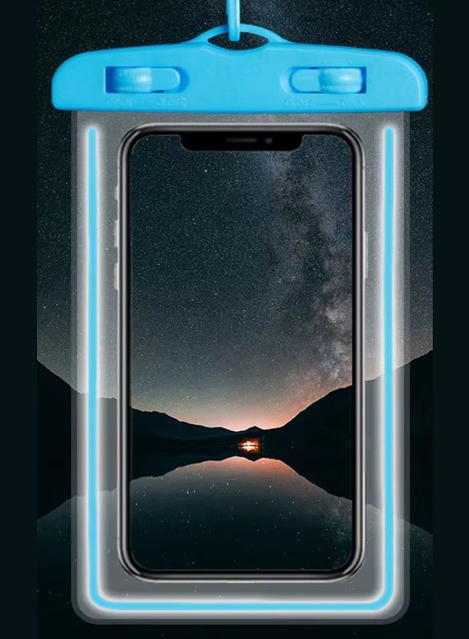 Fully protected sea case, Swimming Bag Waterproof Phone Case, Mobile Pouch PVC Cover Use at Beach or Swimming Pool, with Neck Strap For iPhone, Samsung, Xiaomi, Huawei, Redmi - Blue - Image 3