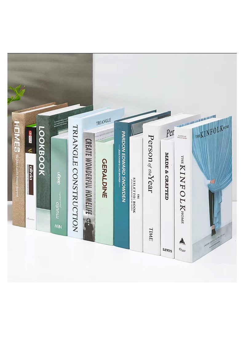 ZUIHAO Decorative Books Set 12 Pcs Fashion Fake Book Modern Hardcover Decoration for Home Office Bar Table Shelf  - Image 1