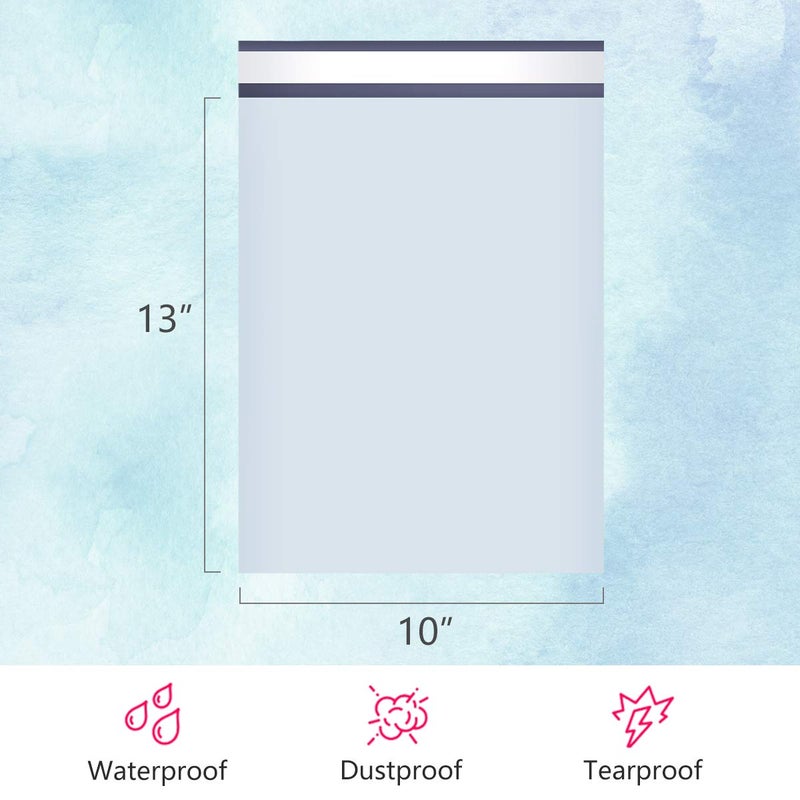 UCGOU Poly Mailers 10x13 Inch White 200 Pack Shipping Bags #4 Strong Mailing Envelopes Boutique Packaging Postal Self Seal Adhesive Waterproof and Tear Proof Small Business for Clothes Books - Image 2