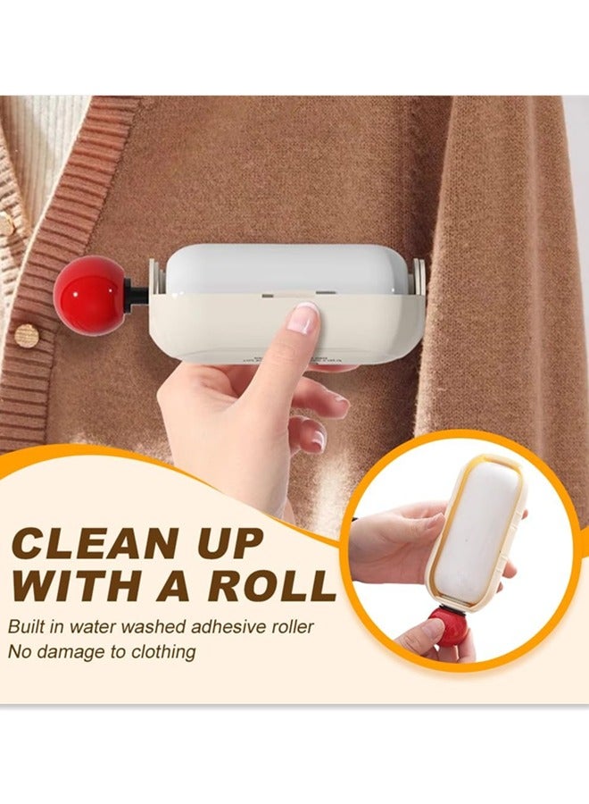 Reusable Sticky Roller,lint remover,Lint Roller,Mini Portable Lint Roller for Clothes Pet Hair,2 in 1 Washable Gel Handy Roller Lint with Scraper for Travel Office Home(White)  - Image 3