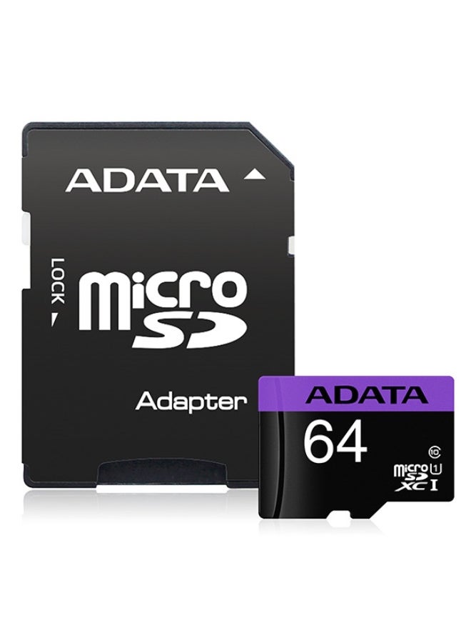 Adata 64 GB Class 10 Micro SDXC Card with Adapter - USDH64GUICL10 - Image 1