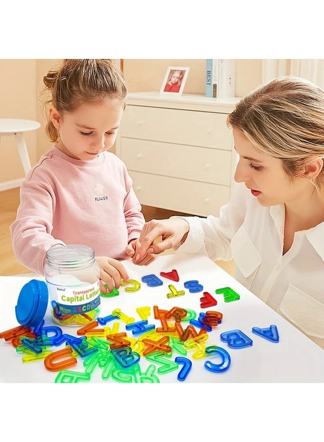 2 Sets Transparent Plastic Capital Letters Light Table Manipulatives for Early Learning Spelling Play Random Color - Image 1