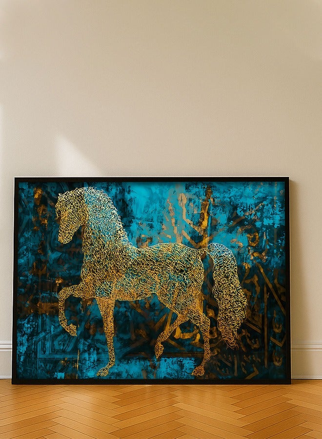 4gdran Horse Design Canvas Painting with Hollow Frame (120x80) 1 Piece - Image 1