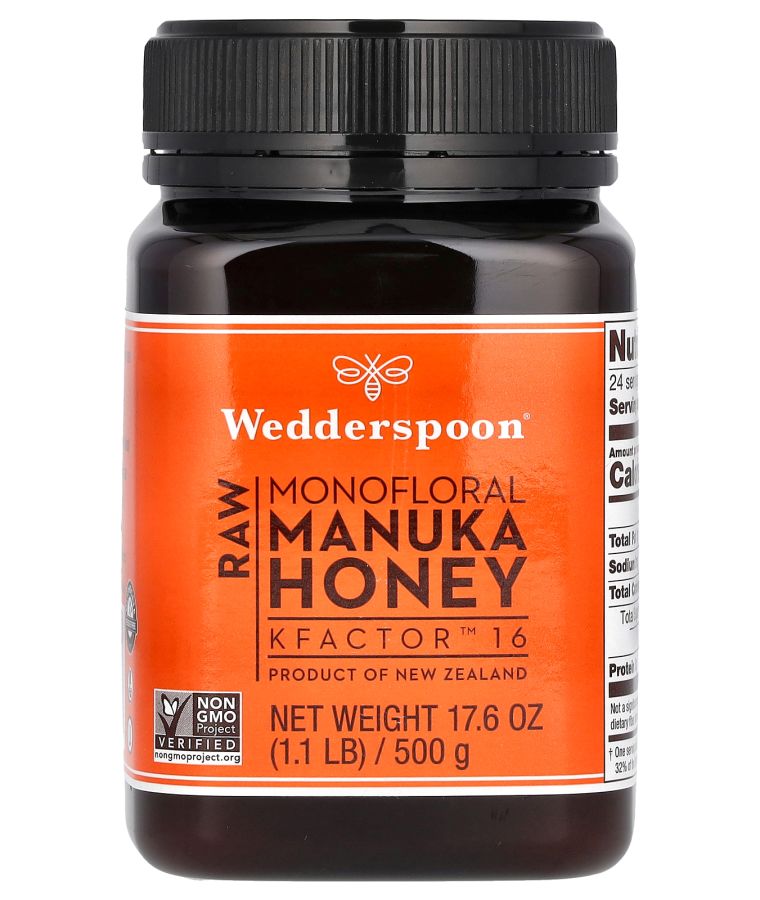 Wedderspoon Raw Monofloral Manuka Honey KFactor 16 1.1 lb (500 g)