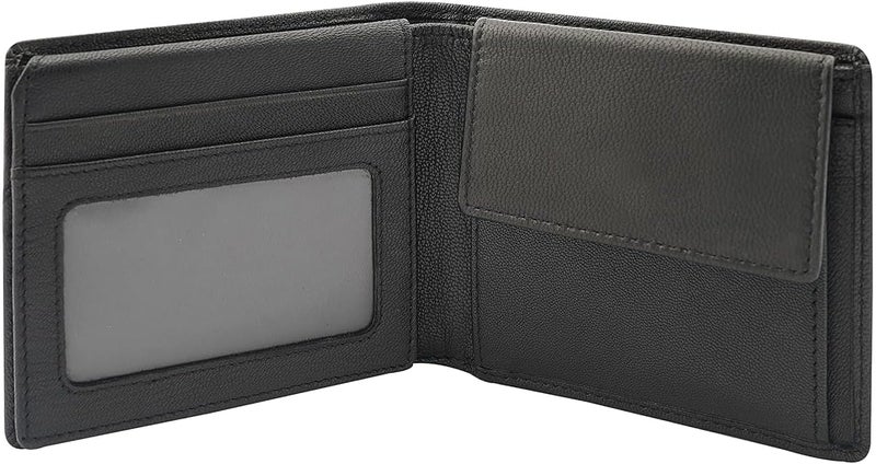 Police Men Navy Black Color Groix Over Flap Coin Leather Wallet - Image 2