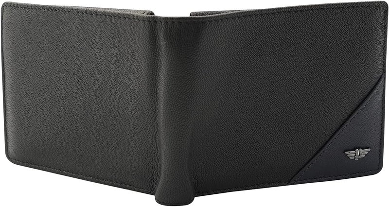 Police Men Navy Black Color Groix Over Flap Coin Leather Wallet - Image 3