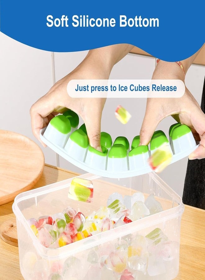 Weftnom Ice Cube Tray with Lid 5 Pack, 70 Cubes Silicone Ice Cube Trays for Freezer, BPA-Free Easy Release Ice Molds, Stackable Dishwasher Safe Ice Cube Trays for Cocktails, Coffee & Drinks - Image 2