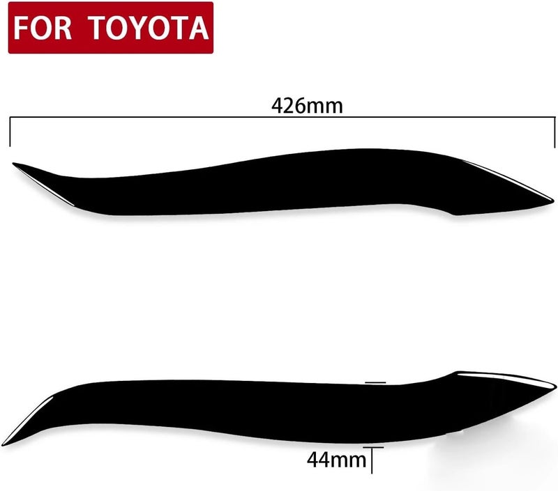 QASULER Gloss Black Car Headlight Eyebrows for Toyota EP91 - Image 2