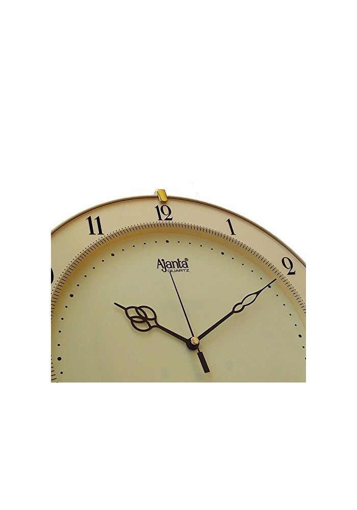 Ajanta Abstract Plastic Quartz Round Plastic Analog Wall Clock (28 Cm X 3.5 Cm X 28 Cm, Ivory) - Image 3