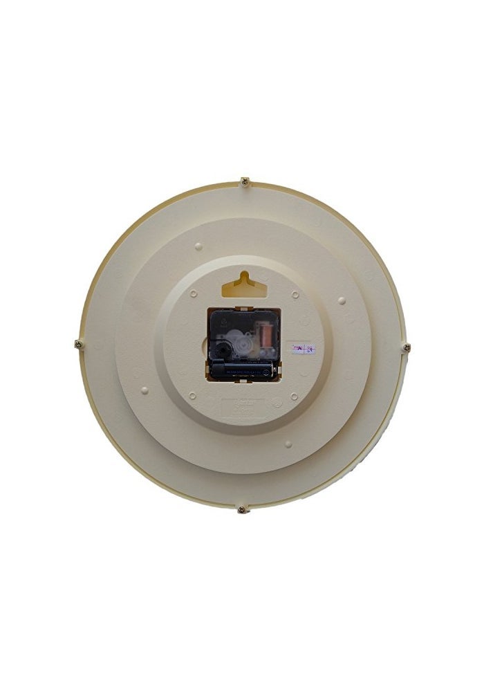 Ajanta Abstract Plastic Quartz Round Plastic Analog Wall Clock (28 Cm X 3.5 Cm X 28 Cm, Ivory) - Image 4