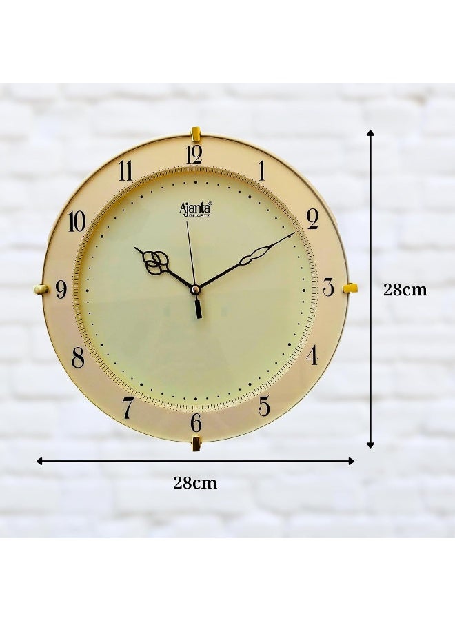 Ajanta Abstract Plastic Quartz Round Plastic Analog Wall Clock (28 Cm X 3.5 Cm X 28 Cm, Ivory) - Image 2