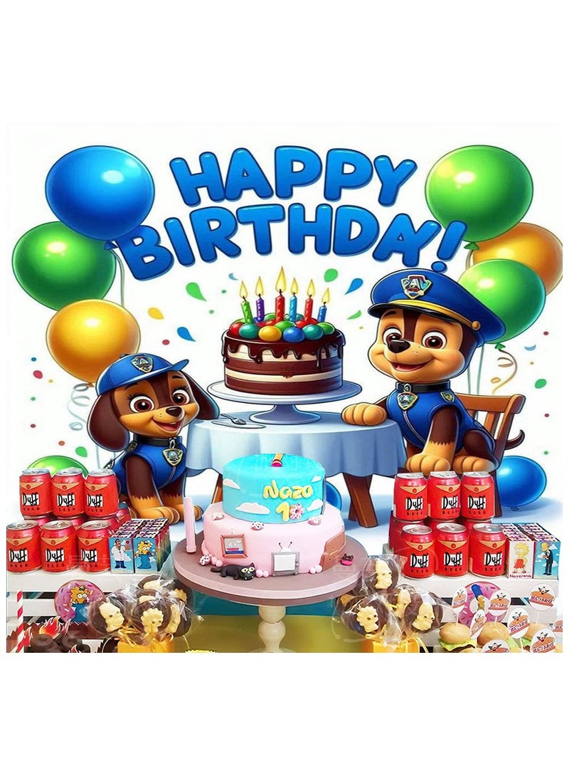 Party The new PAW Patrol children's birthday party photo photography background cloth can be used with balloons, oversized 150*100cm - Image 1