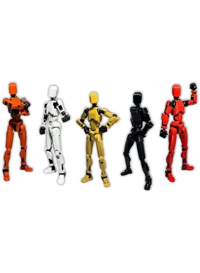 Third Generation T13 Action Figure 5 Pack, 3D Printed Human Body Model, Lucky 13 Action Figure,Multi-Joint Movable Robot, PVC Model Full Body Mobile Robot Desktop Decoration - Image 1